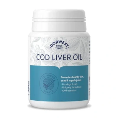 Image of Dorwest Herbs Cod Liver Oil Capsules for Dogs and Cats 100