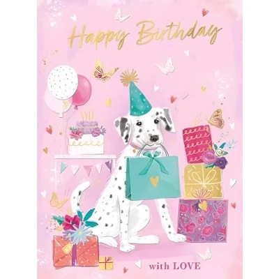 Image of Noel Tatt General Female Birthday Card for Women/Girls Dalmatian Dog &amp; Gifts Eco Friendly Recyclable