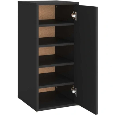 Image of vidaXL Shoe Cabinet Black 32x35x70 cm Engineered Wood