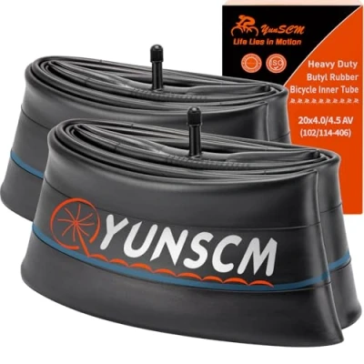 Image of YunSCM 2 Pcs 20&quot; Fat Tyre Tubes 20x4.0/4.5 ETRTO 98/102 406 Bike Inner AV32mm Valve Compatible with 20x4.0 20x4.25 20x4.30 20x4.40 20x4.50 Electric Bike/Mountain Bicycle