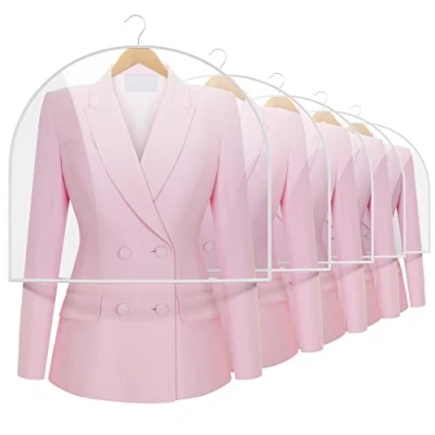 Image of Hangerworld 5 Large Clear Gussested Shoulder Clothes Suit Shirt Jacket Cover Protect Storage.