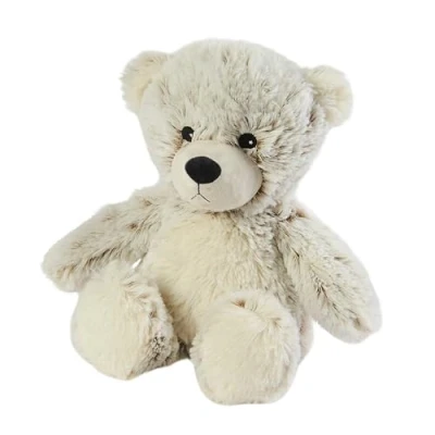 Image of Warmies Junior Marshmallow Bear Microwavable, Weighted Teddy for Anxiety with French Lavander, Fully Heatable Heat Pad Size, Hot or Cold Plush Cuddly Toy