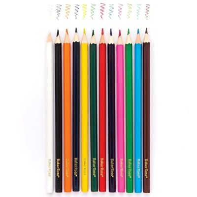 Image of Baker Ross AR873 Value Pack of Kids, Suitable for Classroom Stationery Kits, Adults Colouring Pencils and Arts Crafts Supplies, Assorted, (3 Boxes 12)