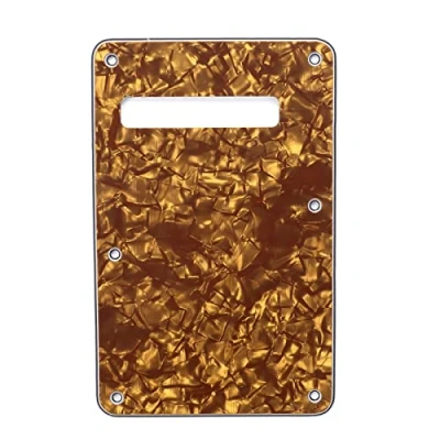 Image of Musiclily Guitar Strat Back Plate for Fender USA/Mexican Stratocaster Standard Modern Style, 4Ply Bronze Pearl