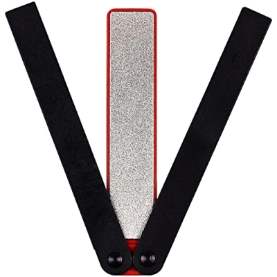 Image of Professional Double Sided Folding Diamond File Sharpener Knife Scissors Grit 240/400 Sharpening DIY Hand Tools UK Free P&amp;P