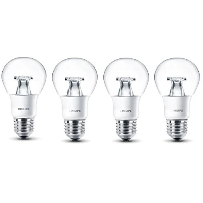 Image of Philips 8718696515792 LED Light Bulb Replaces 40 W, Energy Efficiency Class A+, E27, Warm White (2700 Kelvin), 470 Lumens, Clear, Pack of 4