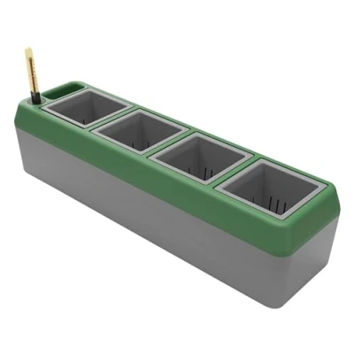 Image of Bio Green Provence Self 4 Herb Window Boxes Water Level Indicator Windowsill Planter with Removable Baskets Modern Pot Design Practical and Easy to Use, Grey, Dark