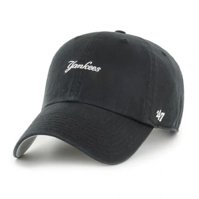 Image of &#039;47 MLB NEW YORK Yankees BASE Runner Script Clean UP Unisex Cap, Size: One Size, Black