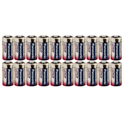 Image of Panasonic CR123A 3V Lithium Battery Pack of 20 Bulk Batteries