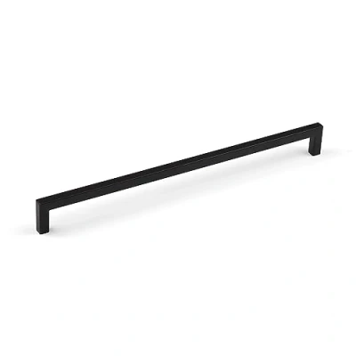 Image of Matt Black Kitchen Cupboard Squared Handle Pull with 320mm Centres
