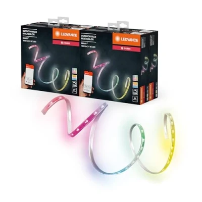 Image of Ledvance Flexible LED Light Strips for Outdoor Use with Zigbee Technology, 11 Watt, 950 Lumens, Adjustable White &amp; Colour Light, Life up to 20,000 Pts, App Controlled, 2000 K, Protective IP65, 4 Pack