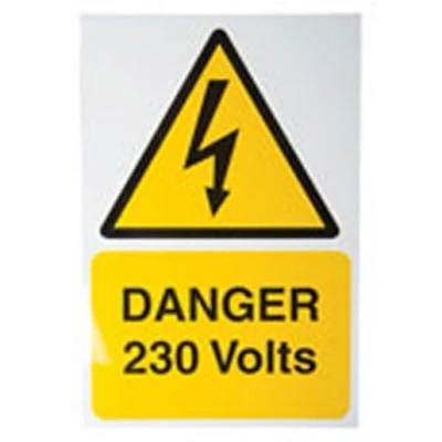 Image of Industrial Signs Danger Sign 230 V Rigid Self Adhesive Label Is4901Rp