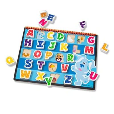 Image of Melissa &amp; Doug Blue&#039;s Clues You! Wooden Chunky Puzzle Alphabet