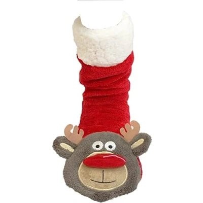 Image of Nikaro Women&#039;s 3D Animal Design Sherpa Lined Thermal Slipper Socks (4 7) Reindeer