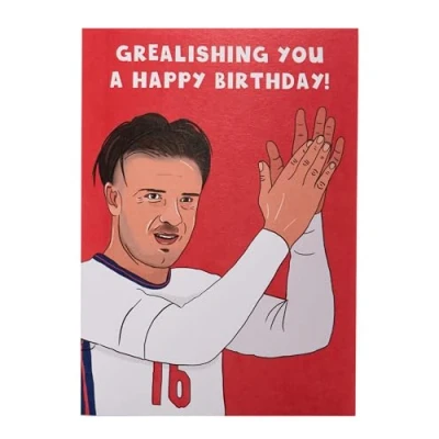 Image of UK Greetings Birthday Card For Him/Her/Friend Jack Grealish Design Football Fans, Boys &amp; Girls