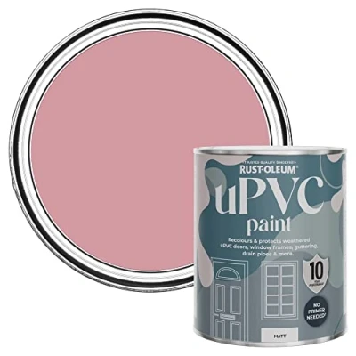Image of Rust Oleum Pink uPVC Door and Window Paint in Matt Finish Dusky 750ml