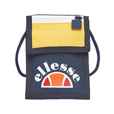 Image of Ellesse Fontana Messenger case, Unisex Adult, unisex_adult, Shoulder Bag, SAEA1367, Navy Blue/Yellow, one size