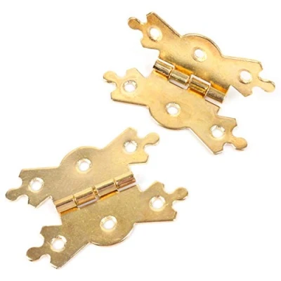 Image of 2&quot; Ornate Brass Butterfly Hinges for Cabinets, Units, Cupboards, Dollhouses 1 Pair