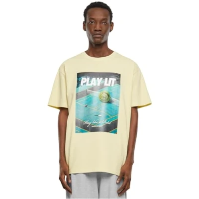 Image of Upscale by Mister Tee Playlit Heavy Print Tshirt, Men&#039;s, Size: XS, Softyellow