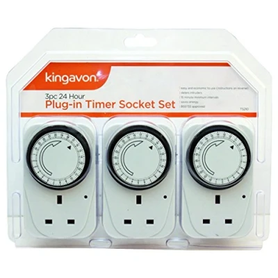 Image of Kingavon 3Pc 24 Hour Plug In Timer Socket Set
