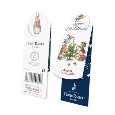 Image of Beatrix Potter Peter Rabbit Magnetic Bookmark and Benjamin Bunny Decorating Tree