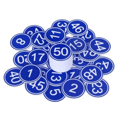 Image of NanTun Plastic Table Number Storage Locker Cabinet Numbers Pubs Restaurants Clubs Tags 50 Pieces Blue 1 to
