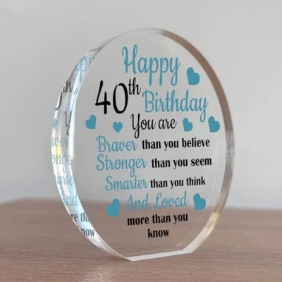 Image of Red Ocean 40th Birthday Gifts For Dad Uncle Son Acrylic Plaque Keepsake Gift Him Brother Presents Men