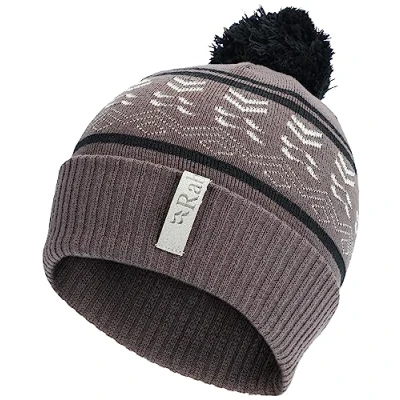 Image of Rab Khroma Bobble Beanie Pom Hat for Skiing, Trekking, &amp; Casual Use Black/Graphene One Size