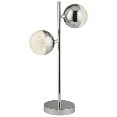 Image of Marbles Table Lamp 2 Light Chrome with Crystal Sand