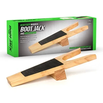 Image of CKB LTD Wooden Boot Jack Wellington Boots Wellies Remover Puller and Mud Scraper Portable Heavy Duty Weatherproof Removal Tool