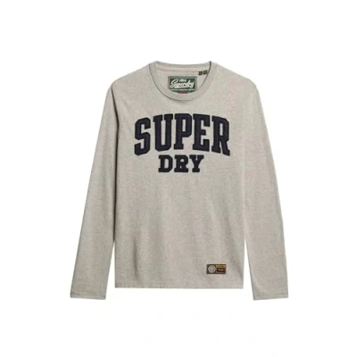 Image of Superdry Men&#039;s Vintage Athletic Ls Top t9 Jersey (m), Light Grey Marl, M