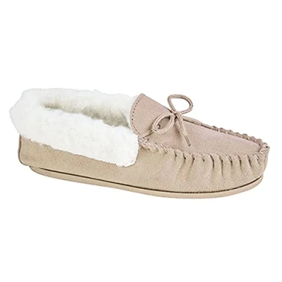Image of Mokkers Womens/Ladies Emily Moccasin Slippers (6 UK) (Stone)