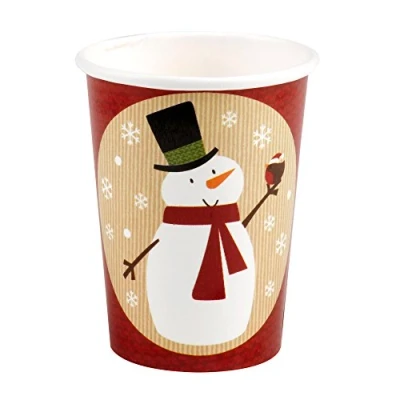 Image of Neviti Let It Snow Cups Snowman 8 Pack, Wood, Multi Colour, Count (Pack of 1)