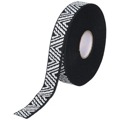 Image of Prym Colour Elastic Zigzag 25mm, Polyester, Black/White, 15 x 3 cm