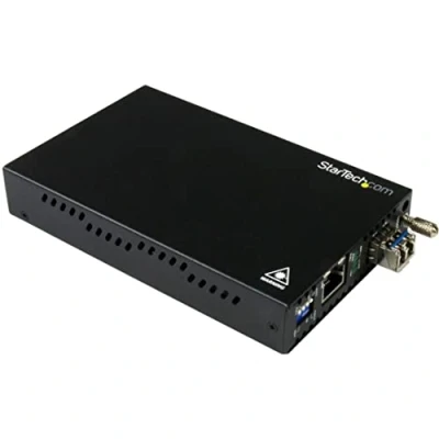 Image of StarTech.com Singlemode (SM) LC Fiber Media Converter for 1Gbe Network 10km Gigabit Ethernet 1310nm with SFP Transceiver (ET91000SM10)