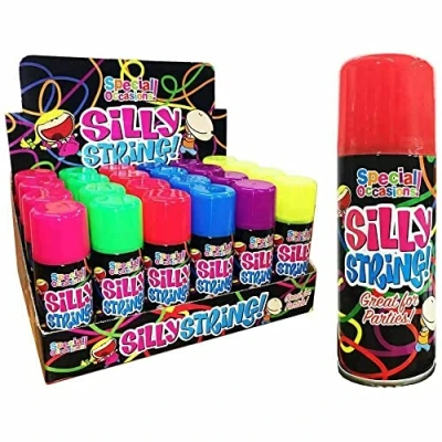 Image of 6 Silly String Party Spray Birthday Wedding Celebration Crazy Streamer 200ml Can