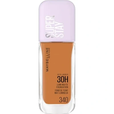 Image of Maybelline New York Super Stay up to 30H Lumi Matte Foundation, Medium Full Coverage, Vegan Formula*, Amino Acids, Niacinamide, Vitamin E Shade 340