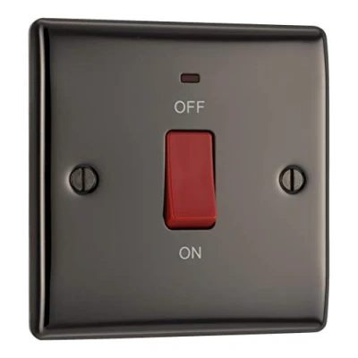 Image of BG Electrical Nbn74 Switched Cooker Control Unit With A Power Indicator, 45 Amp, Black Nickel