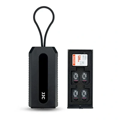 Image of JJC 18 Slots Memory Card Case Holder for 6 SD SDXC SDHC Cards and 12 Micro TF Cards, Compact Portable Anti Dust Organizer Storage (Black)