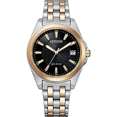 Image of Citizen Women&#039;s Analogue Eco Drive Watch with Stainless Steel Strap EO1213 85E