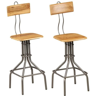 Image of vidaXL Bar Chairs 2 pcs Solid Reclaimed Teak Wood
