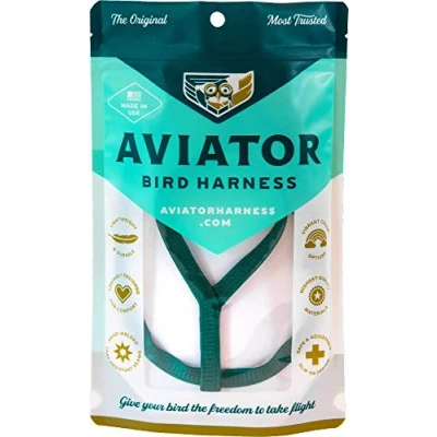 Image of The AVIATOR Pet Bird Harness and Leash: Medium Blue