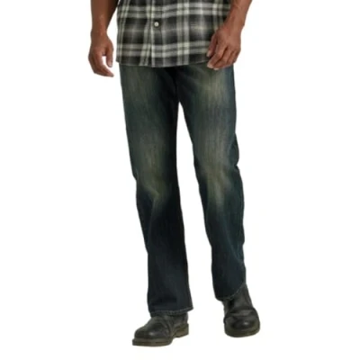 Image of Wrangler Men&#039;s Relaxed Fit Boot Cut Jeans Jeans, Blue/Black Stretch, 40W / 30L