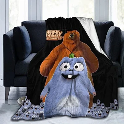 Image of Blanket for Grizzy and The Lemmings Girls Boys Adults Anime Blankets Chair Office Room Fuzzy Baby 40&quot;x50&quot;