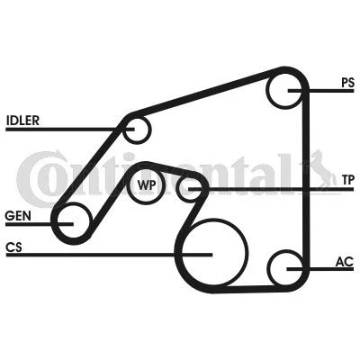 Image of 96350076 Timing Belt CONTITECH CT1138 153 25mm PEUGEOT: 406 Coupe, 307 Hatchback, CC, CITROËN: C4 Coupe