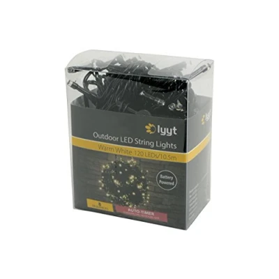 Image of lyyt 120LED Battery String Light WW, Plastic, Warm White