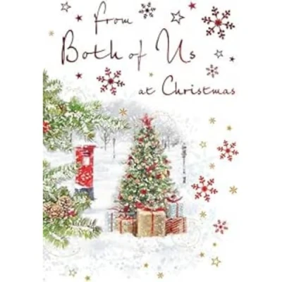 Image of Regal Publishing Traditional Christmas Card, From Both Of Us, Tree 9 x 6 inches Piccadilly Greetings