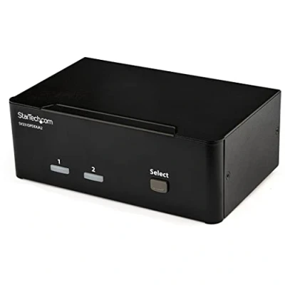 Image of StarTech.com 2 Port DisplayPort KVM Switch Dual Monitor 4K 60 with Audio &amp; USB Peripheral Support DP 1.2 Hub (SV231DPDDUA2)