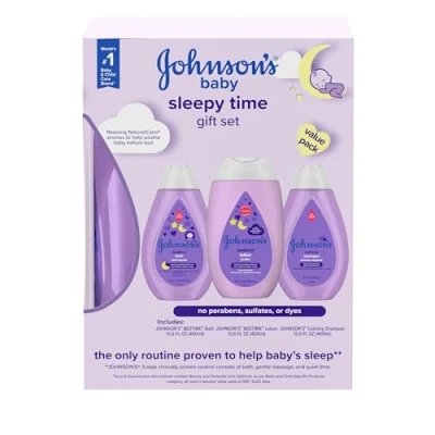 Image of Johnson&#039;s Sleepy Time Baby Gift Set with Relaxing NaturalCalm Aromas, Bedtime Essentials, 4 Items