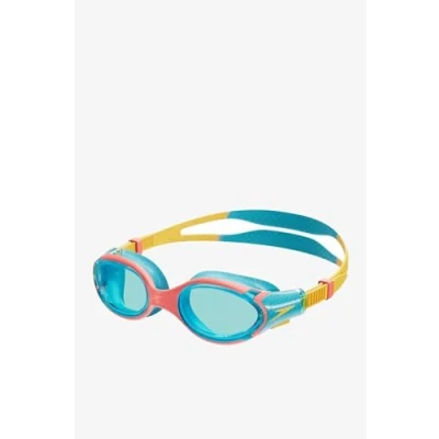 Image of Speedo Junior Biofuse 2.0 Swimming Goggles Patented Easy Adjustment Anti Fog Leak Enhanced Fit Improved Comfort , Bolt/Mango/Coral Beach/Blue, One Size